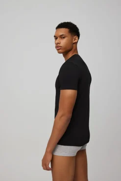 TÉRMICO Camiseta interior cuello pico manga corta negro