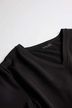 TÉRMICO Camiseta interior cuello pico manga corta negro