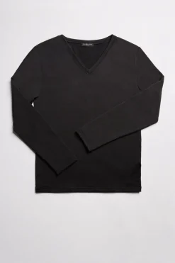 TÉRMICO Camiseta interior cuello pico manga larga negro