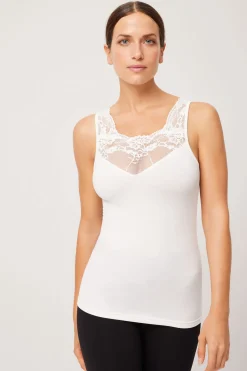 TÉRMICO Camiseta térmica mujer tirantes con encaje marfil