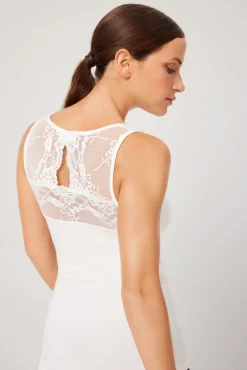 TÉRMICO Camiseta térmica mujer tirantes con encaje marfil