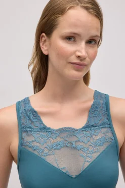 TÉRMICO Camiseta térmica mujer tirantes con encaje azul