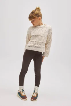 TÉRMICO Leggings afelpados niña efecto piel chocolate