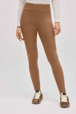 TÉRMICO Leggings afelpados efecto piel camel