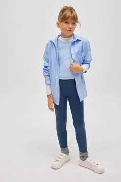 TÉRMICO Leggings afelpados niña efecto piel azul