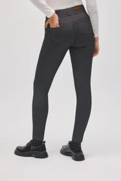 TÉRMICO Leggings afelpados efecto vaquero skinny negro