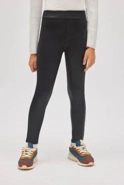 TÉRMICO Leggings afelpados niña efecto piel negro