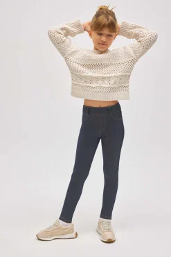 TÉRMICO Leggings afelpados niña efecto vaquero marino