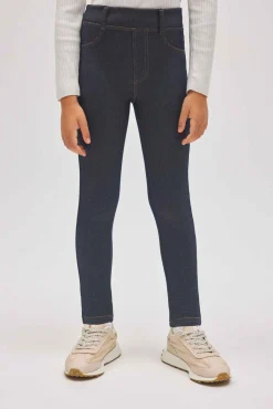 TÉRMICO Leggings afelpados niña efecto vaquero marino