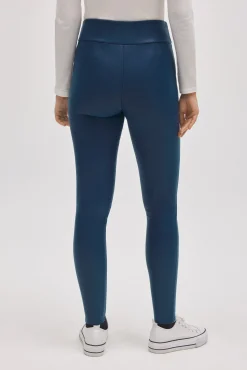 TÉRMICO Leggings afelpados efecto piel azul