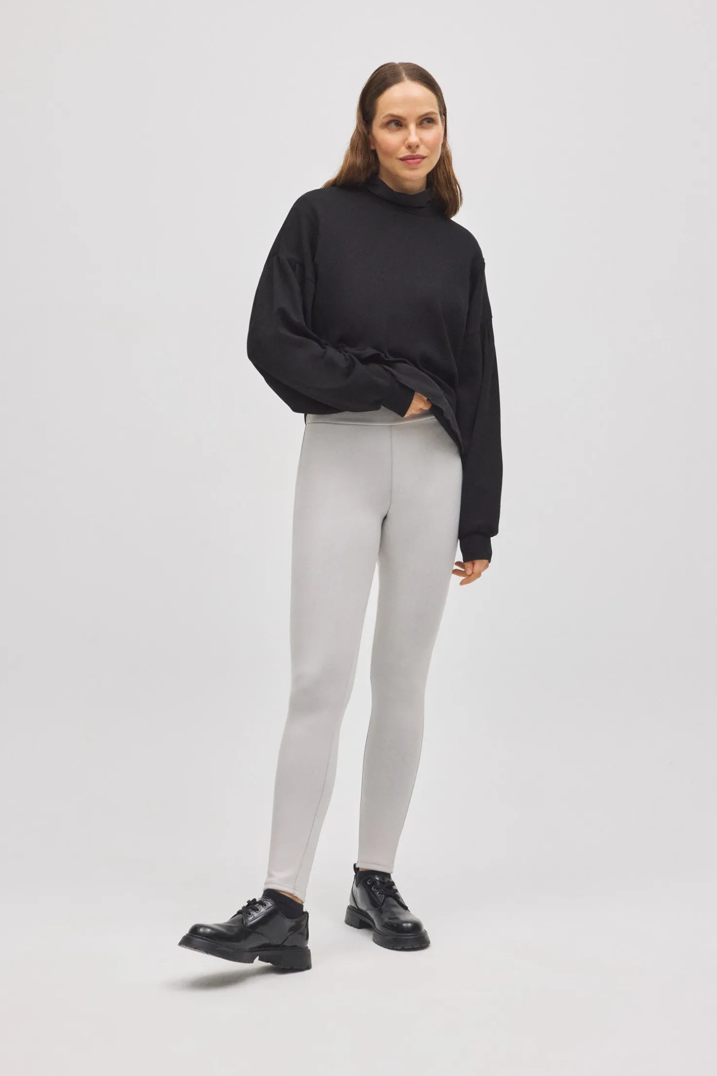 TÉRMICO Leggings afelpados efecto piel marfil
