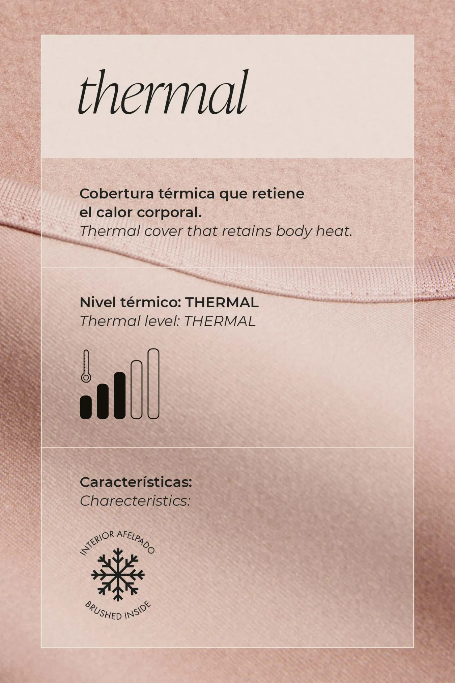 TÉRMICO Leggings afelpados efecto piel marfil