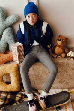 TÉRMICO Leggings afelpados niña efecto vaquero gris