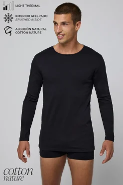 TÉRMICO LIGERO Camiseta algodón manga larga negro