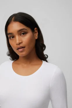 TÉRMICO LIGERO Camiseta aldogón manga larga cuello redondo blanco