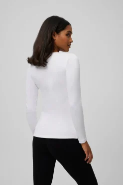 TÉRMICO LIGERO Camiseta aldogón manga larga cuello redondo blanco