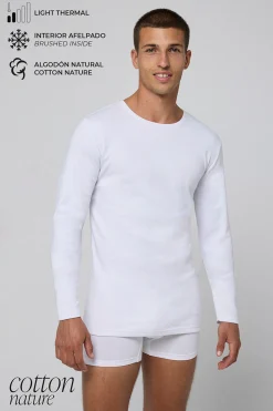 TÉRMICO LIGERO Camiseta algodón manga larga blanco