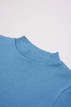TÉRMICO LIGERO Camiseta manga larga cuello semicisne azul
