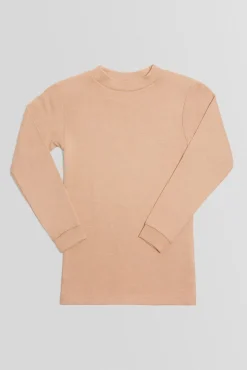 TÉRMICO LIGERO Camiseta manga larga cuello semicisne camel