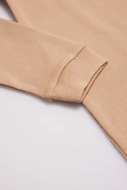 TÉRMICO LIGERO Camiseta manga larga cuello semicisne camel