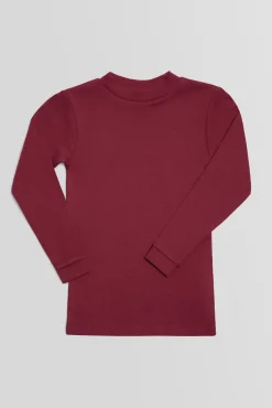 TÉRMICO LIGERO Camiseta manga larga cuello semicisne granate