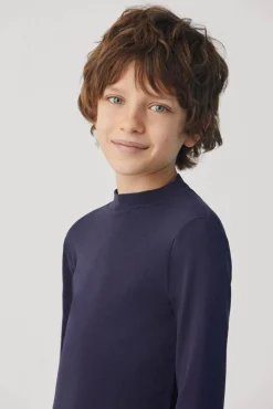 TÉRMICO LIGERO Camiseta manga larga cuello semicisne marino