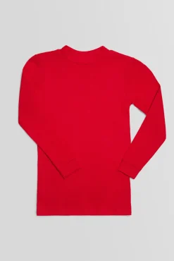 TÉRMICO LIGERO Camiseta manga larga cuello semicisne rojo