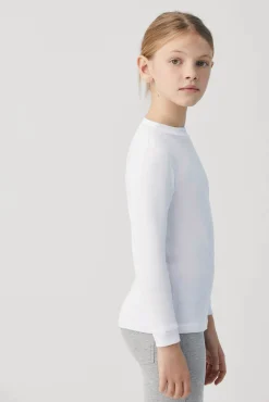 TÉRMICO LIGERO Camiseta manga larga cuello semicisne blanca