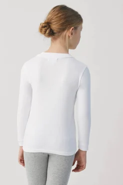 TÉRMICO LIGERO Camiseta manga larga cuello semicisne blanca