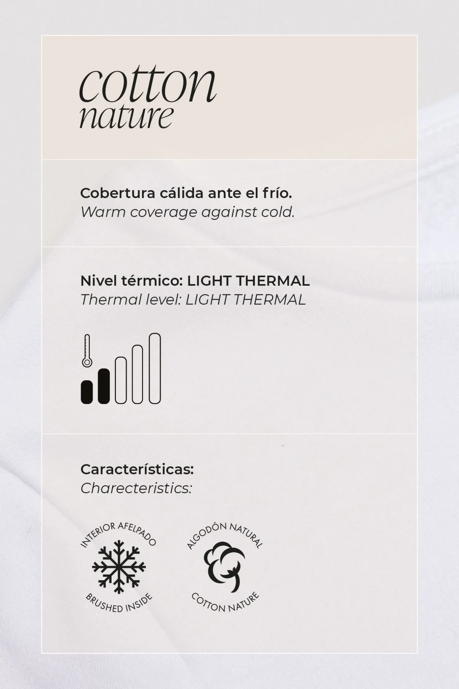 TÉRMICO LIGERO Camiseta manga larga cuello semicisne blanca