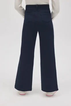 TÉRMICO LIGERO Pantalón niña afelpado ancho detalle bolsillos marino