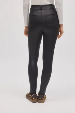 TÉRMICO Pantalón afelpado elástico efecto piel skinny negro