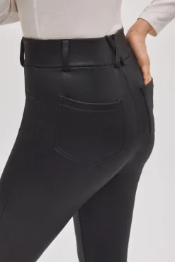 TÉRMICO Pantalón afelpado elástico efecto piel skinny negro