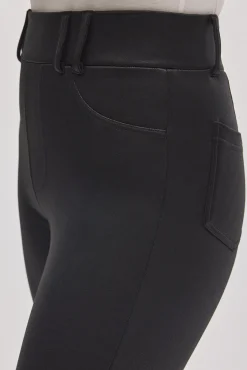 TÉRMICO Pantalón afelpado elástico efecto piel skinny negro