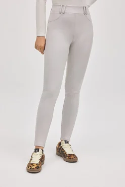 TÉRMICO Pantalón afelpado elástico efecto piel skinny marfil