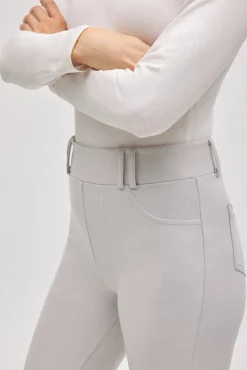 TÉRMICO Pantalón afelpado elástico efecto piel skinny marfil