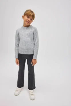 TÉRMICO Pantalón afelpado niña efecto piel flare negro