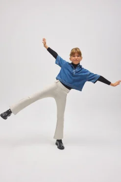 TÉRMICO Pantalón afelpado niña efecto piel flare marfil