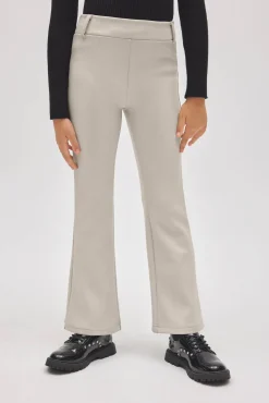 TÉRMICO Pantalón afelpado niña efecto piel flare marfil