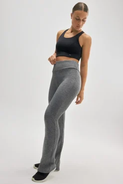 ULTRA TÉRMICO Leggings flare estilo deportivo afelpado polar gris