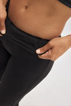 ULTRA TÉRMICO Leggings flare estilo deportivo afelpado polar negro