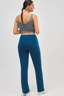 ULTRA TÉRMICO Leggings flare estilo deportivo afelpado polar azul