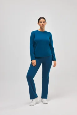 ULTRA TÉRMICO Leggings flare estilo deportivo afelpado polar azul