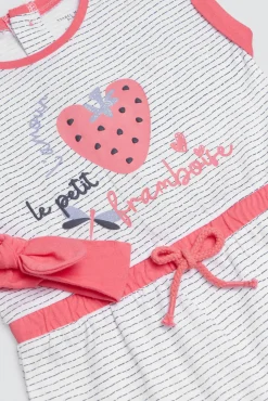 Vestido bebé sin mangas y bandana Framboise
