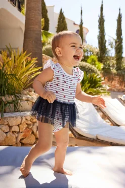 Vestido body bebé tirantes falda de tul
