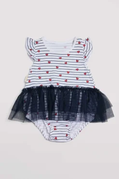 Vestido body bebé tirantes falda de tul