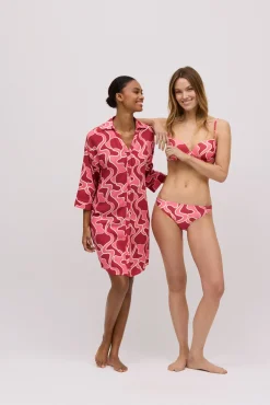 Vestido corto camisero manga larga estampado