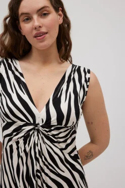 Vestido corto con nudo animal print