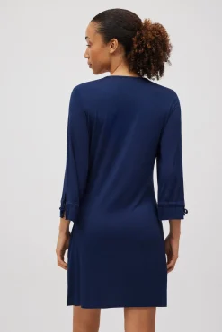 Vestido corto manga larga marino