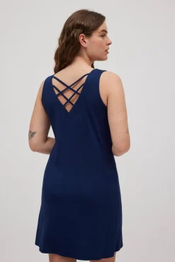 Vestido corto tirantes marino